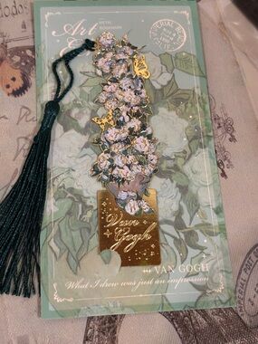 🪷 Van Gogh Floral Bookmark with Tassel 🪷